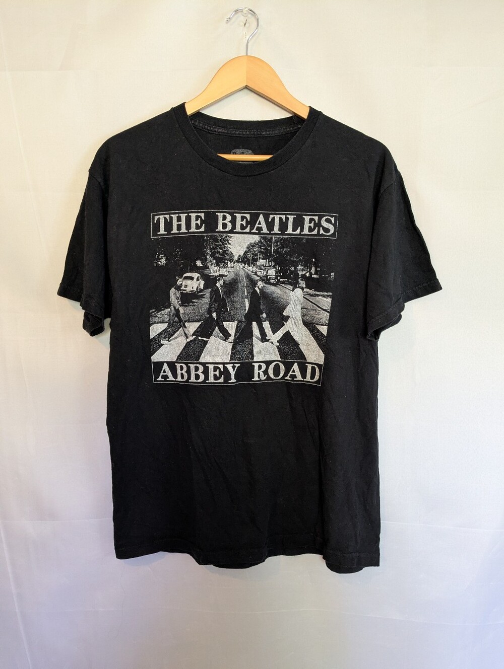 The Beatles Abbey Road Retro Black And White Photo Graphic T-shirt Cotton L